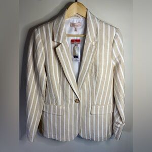 Philosophy Tan and White Striped Blazer